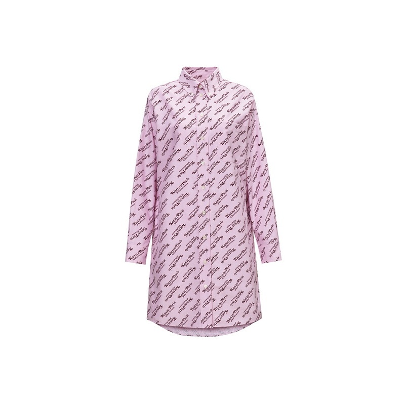 Kenzo Kenzo Takada's New Spring and Summer Women's Casual Long-Sleeved Shirt Dress with Letter Print Logo