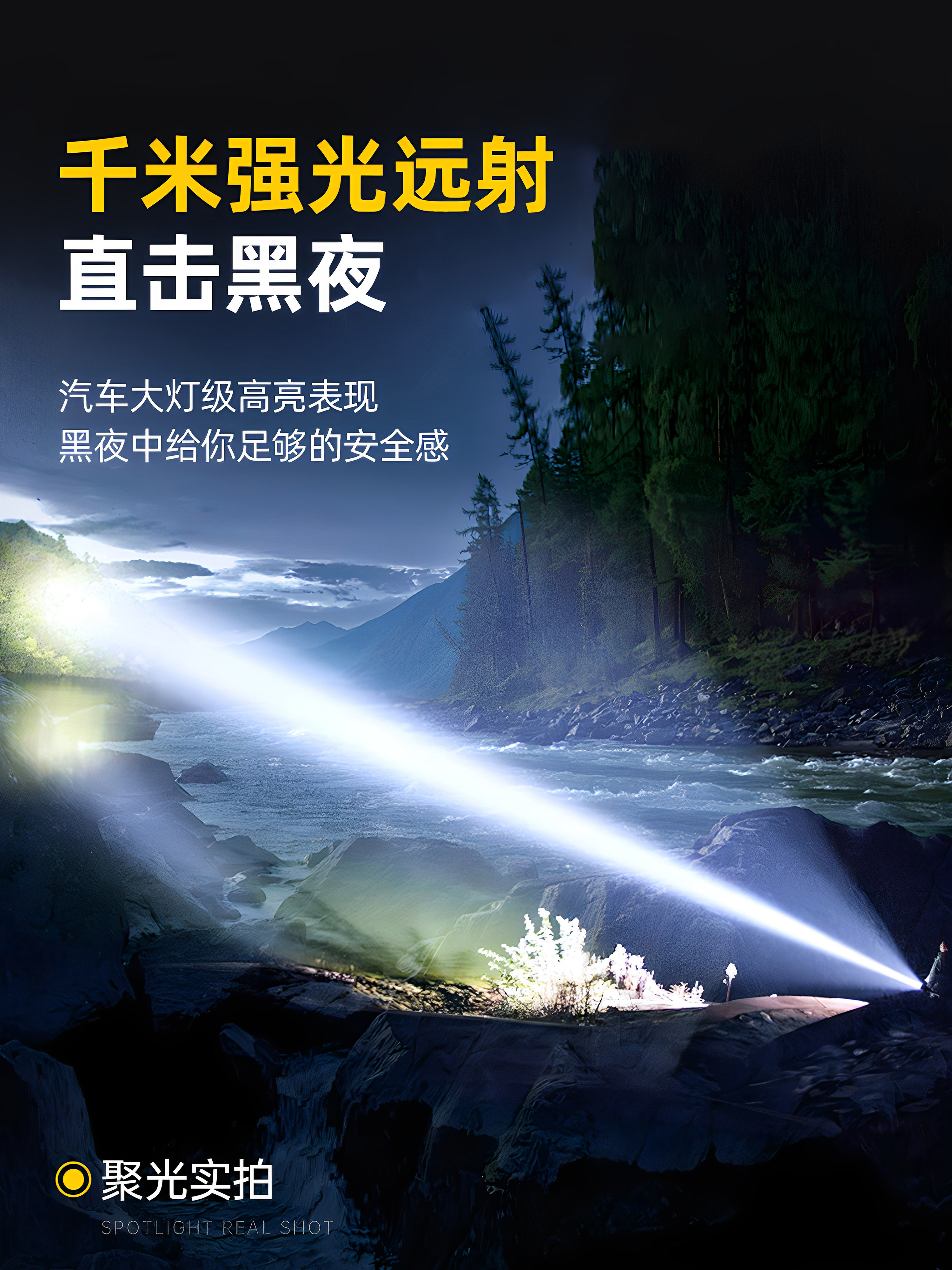 Super Bright Flashlight, Strong Light, Rechargeable, Outdoor White Laser, Household, Small, Portable, Durable, Multi-Functional, Long-Range Patrol