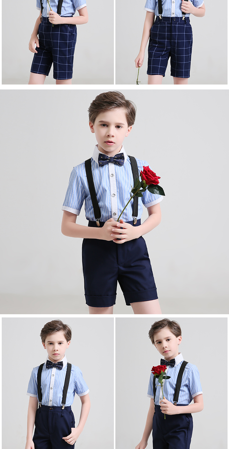 Cậu bé máy chủ váy hoa cô gái đặt trẻ em của Anh điệp khúc phù hợp với mùa hè cậu bé sàn catwalk trang phục đàn piano bộ đồ vest bé trai lịch lãm