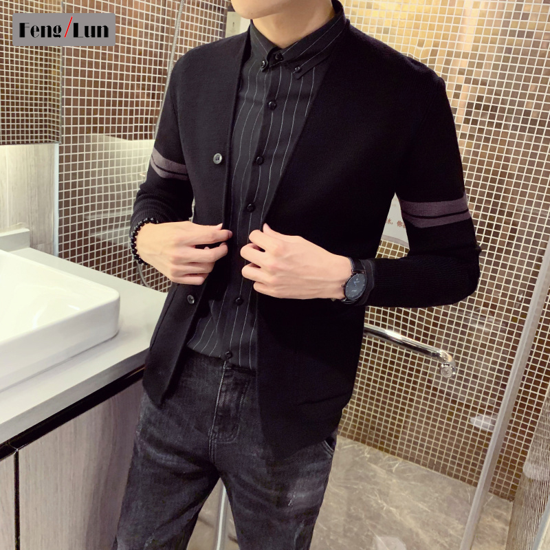 2020 mùa xuân và mùa thu cardigan nam áo khoác Hàn Quốc phiên bản của xu hướng áo len giản dị áo len đẹp trai bên ngoài mặc hàng dệt kim nam giới