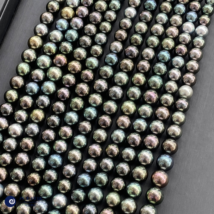 Morandi Deep Iridescent Strong Light Natural Color Tahitian Black Pearl Platinum Gray Necklace Queen Genuine Scientific Certificate