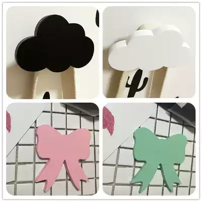 INS children's room wooden hook decoration clothes hook bedroom dress up cute Nordic coat hook wall hanging