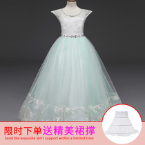 Princess dresses childrens gown flowers childrens piano for a small host birthday evening gown girl fluffy wedding dress