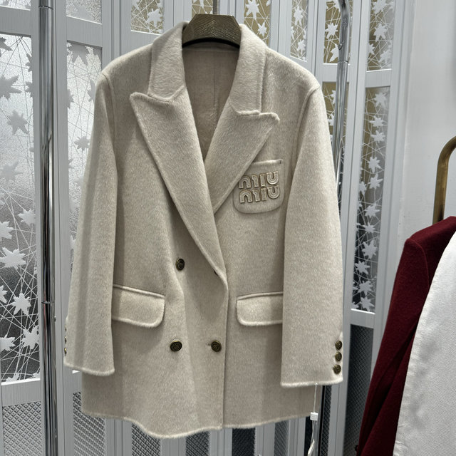 Korean double-sided cashmere coat 2025 season new fashionable loose suit small wool coat for women