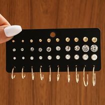 Pairs of Silver Hot Selling Pearl Zircon Earrings Set