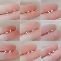 Tiny Minimalist Sterling Silver Stud Earrings Korean Mini