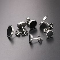 Pcs Pair Stainless Steel Studs Earrings Round Shaped with