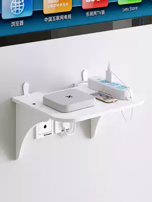 Router shelf Wall living room TV box Bedroom wifi storage box rack Punch-free wall-mounted