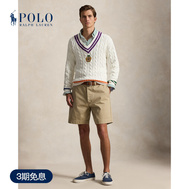 Ralph Lauren/Ralph Lauren Men's Classic Large Size Cotton Khaki Shorts Rl100824