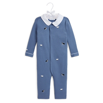 Ralph Lauren Baby and Child Fall 24 Embroidered Cotton Jumpsuit RL42235