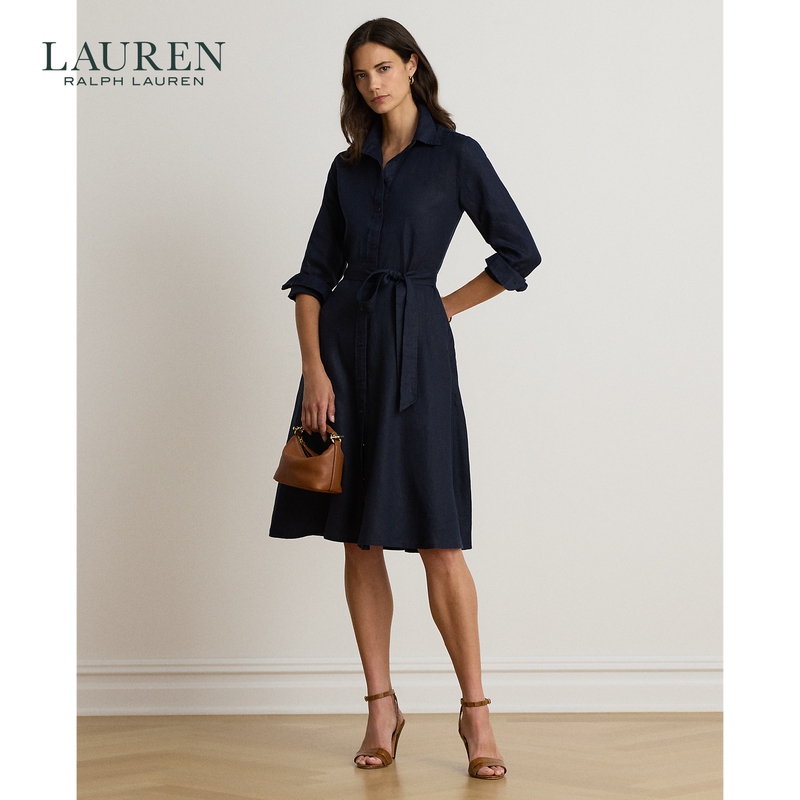 Lauren/Ralph Lauren Women's Fall 2026 Belted Linen Shirt Dress Rl63130