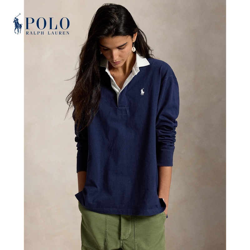 Ralph Lauren/Ralph Lauren Women's Clothing 26Th Early Autumn Large Size Cotton Rugby Shirt Rl28146