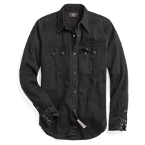 RRL Mens Classic Slim Fit Cotton Denim American Western Style Shirt RL92322