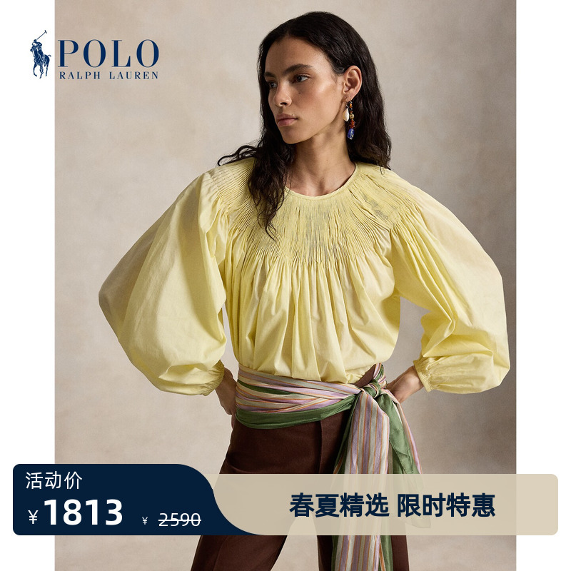 Ralph Lauren/Ralph Lauren Women's Clothing 26Th Summer Loose Fit Pleated Cotton Shirt Rl27988 Ralph Lauren/Ralph Lauren Women's Clothing 26Th Summer Loose Fit Pleated Cotton Shirt Rl27988