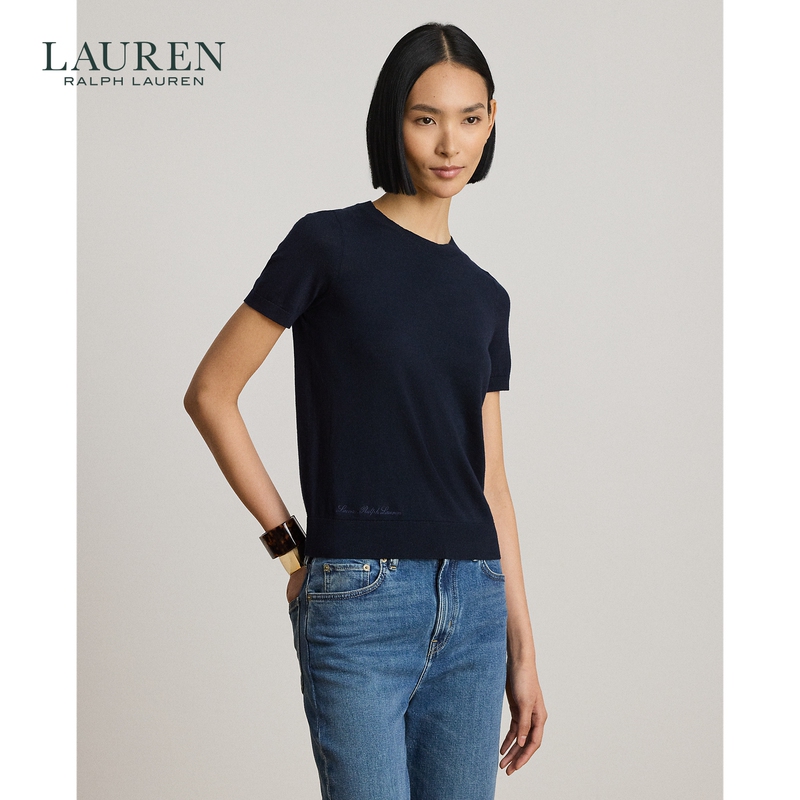 Lauren/Ralph Lauren Women's Clothing 26Th Early Autumn Loose Fit Short-Sleeved Knitwear Rl63254 Lauren/Ralph Lauren Women's Clothing 26Th Early Autumn Loose Fit Short-Sleeved Knitwear Rl63254