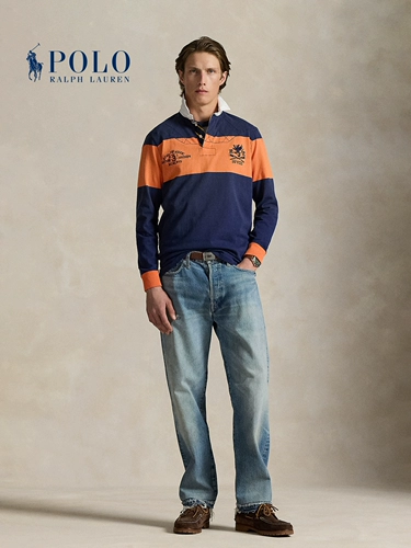 Мужская классическая рубашка в стиле регби с вышивкой Ralph Lauren/Ralph Lauren 25-я осень RL100213