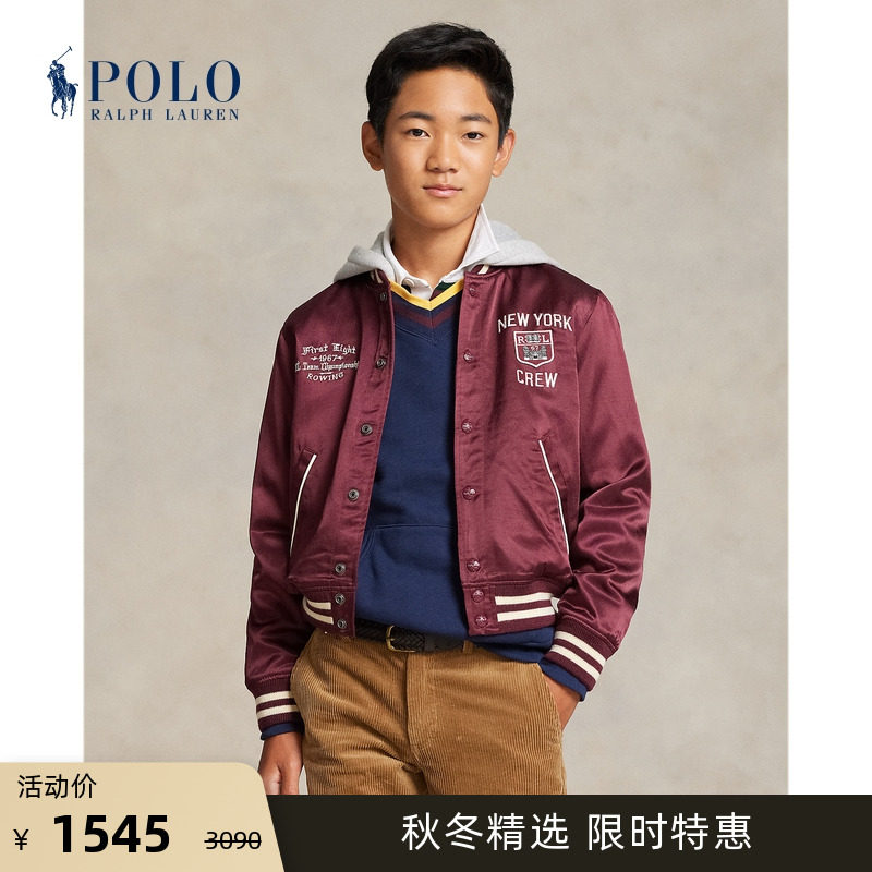 Ralph Lauren Rav Lauren boy 23 years of autumn college wind silk satin jacket RL40745 -Taobao