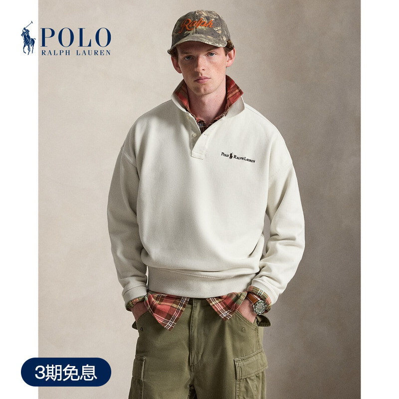 Ralph Lauren/Ralph Lauren Men's 26 Autumn Loose Fit Logo Collared Sweatshirt Rl101614