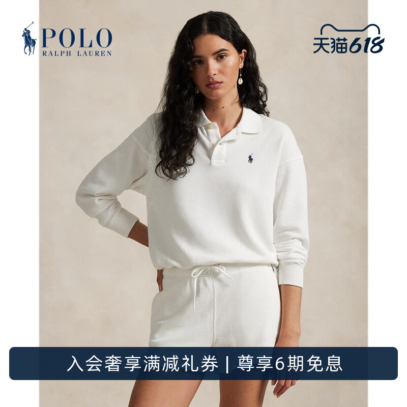 Ralph Lauren/Ralph Lauren Women's Classic Loose Fit Long-Sleeved Polo Shirt Rl26693 Ralph Lauren/Ralph Lauren Women's Classic Loose Fit Long-Sleeved Polo Shirt Rl26693
