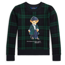 Ralph Lauren Girls 24 Years Winter Plaid Polo Bear Fleece Sweatshirt