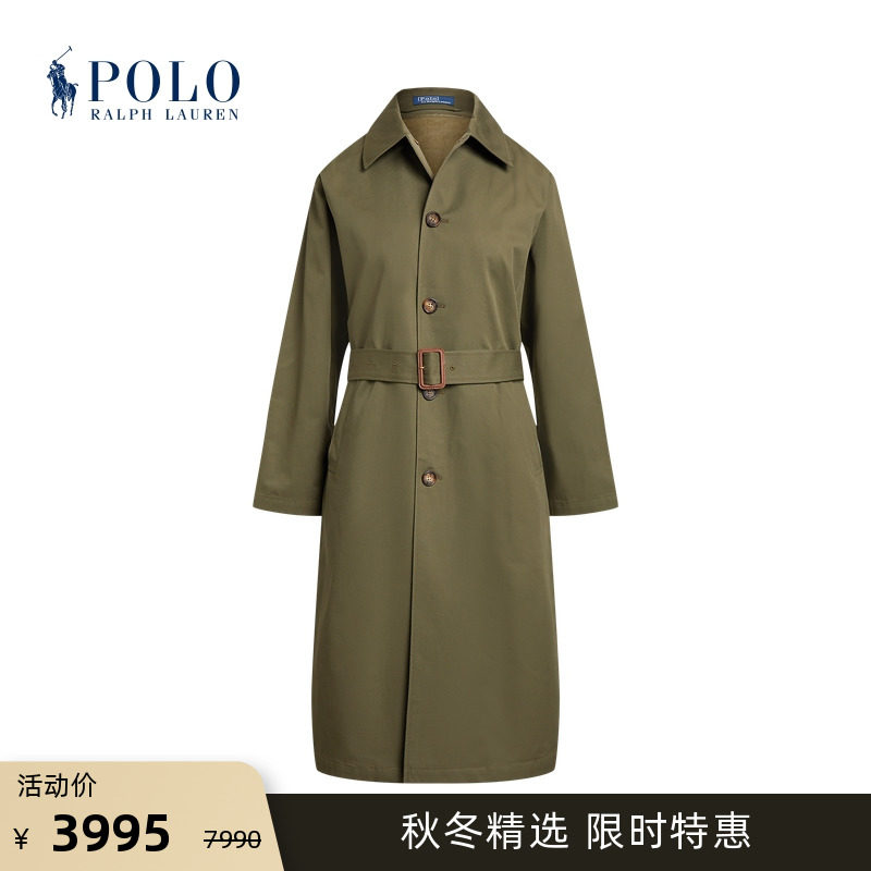Ralph Lauren Rav Lauren women's dress 23 years autumn fit with belt twill cloth winewear RL24898 -Taobao