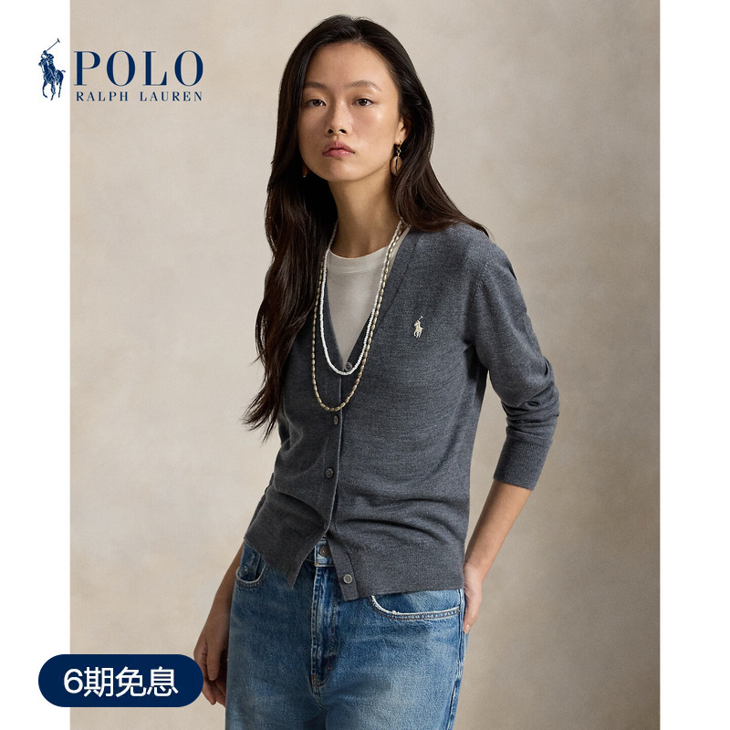Ralph Lauren/Ralph Lauren Women's Fall 2026 Wool V-Neck Knitted Cardigan Rl28524 Ralph Lauren/Ralph Lauren Women's Fall 2026 Wool V-Neck Knitted Cardigan Rl28524
