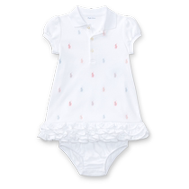 Ralph Lauren Baby Girl Classic Polo Dress and Bloomers RL32630