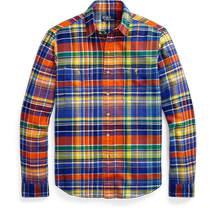 Ralph Lauren Mens Fall 24 classic plaid cotton twill shirt RL18722