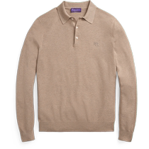 PURPLE LABEL Mens Fall 24 classic textured Polo collar sweater RL93608