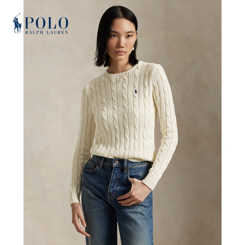 Ralph Lauren/Ralph Lauren Women's Classic Cable Knit Crew Neck Sweater