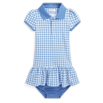 Ralph Lauren Baby Girl Spring 24 Stretch Mesh Polo Dress RL41185