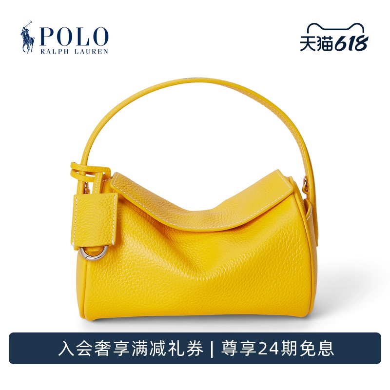 【Polo Play】Ralph Lauren/Ralph Lauren Women's 26 Spring Leather Mini Crossbody Cylinder Bag