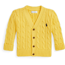 Ralph Lauren Ralph Lauren baby 24 autumn cable knitted cotton V-neck knitted cardigan RL41887