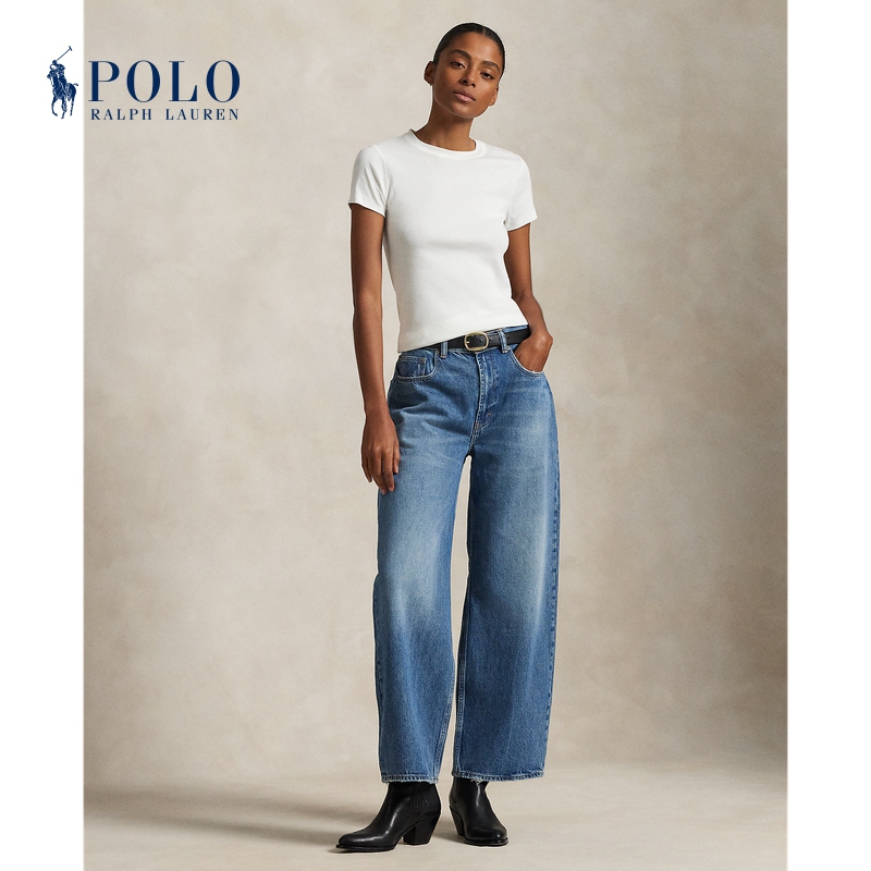 Ralph Lauren/Ralph Lauren Women's Classic Loose Fit Cotton Wide-Leg Jeans Ralph Lauren/Ralph Lauren Women's Classic Loose Fit Cotton Wide-Leg Jeans
