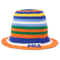 Ralph Lauren mens and womens same style 24 spring striped crochet cotton bucket hat RL53014