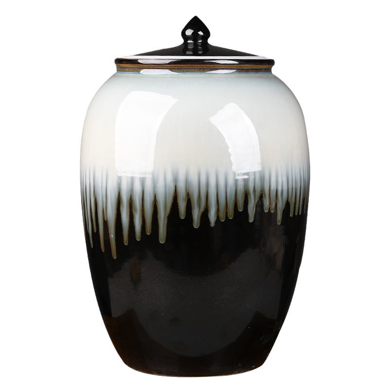 Jingdezhen ceramic barrel of flour bucket archaize manual 50 storage cylinder with cover household moisture storage rice jar
