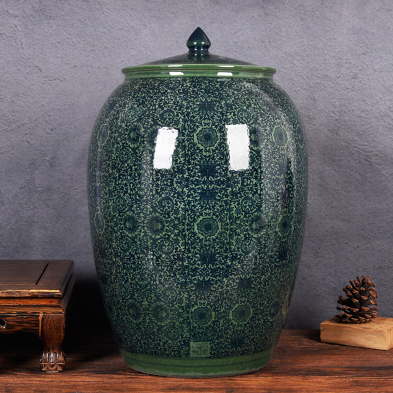 Ceramic household barrel ricer box tank flour kitchen tank cylinder storage tank seal cylinder moistureproof tea cake