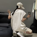 Мужской зеленый летний ретро жилет, бархатная спортивная футболка без рукавов, в американском стиле