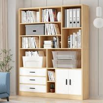 Bookshelf shelf floor-to-ceiling household living room storage cabinet against Wall student bedroom multi-storey storage bookcase with back panel