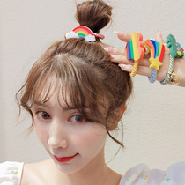 South Korea East Gate cartoon rainbow head rope net red cute dinosaur Hairband girl hipster ball head rubber band