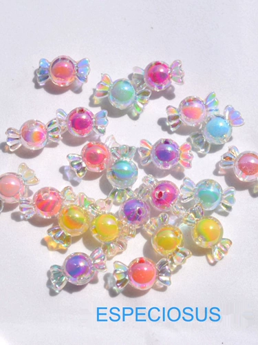 Браслет из бисера ручной работы, акриловые мультяшные бусины, аксессуар, аксессуары, DIY, 22мм, 40 шт