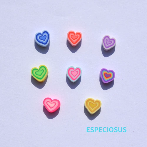 Глина в форме сердца, бусины, аксессуар, аксессуары, браслет, 10мм, градиент