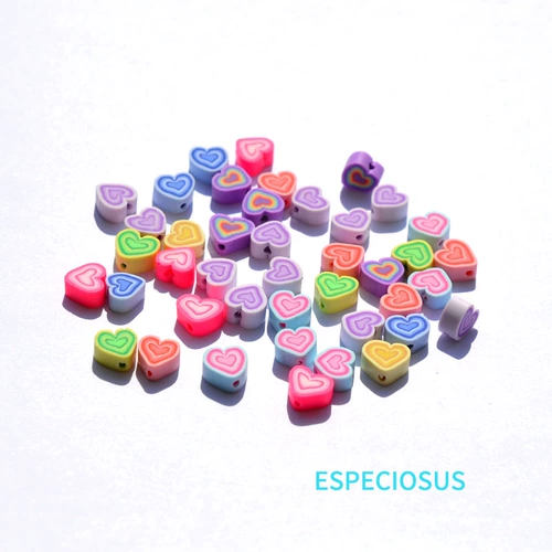 Глина в форме сердца, бусины, аксессуар, аксессуары, браслет, 10мм, градиент