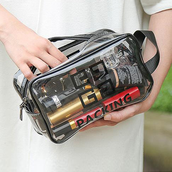 Travel large-capacity men and women portable bath bag female waterproof transparent makeup storage bag hand-held wash bag