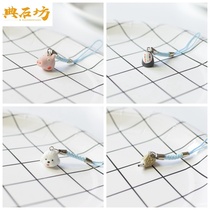 Shake-in-style Puppies Cartoon Key Buckle Ceramic Key Pendant Creative Car Ornament Dog Keyring Small Gift