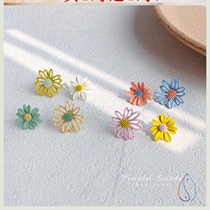 Plastic earrings sweet earrings two wearing geometric rings love temperament simple little Pearl Girl ornaments Korea