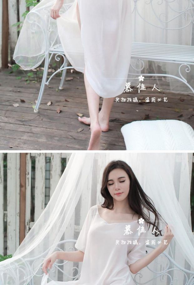 Bộ đồ ngủ nữ mùa thu gợi cảm quyến rũ Áo ngủ nữ ngọt ngào dễ thương Ice Silk chiffon Sinh viên Hàn Quốc Tiên ngắn tay ngắn váy ngủ lụa cao cấp