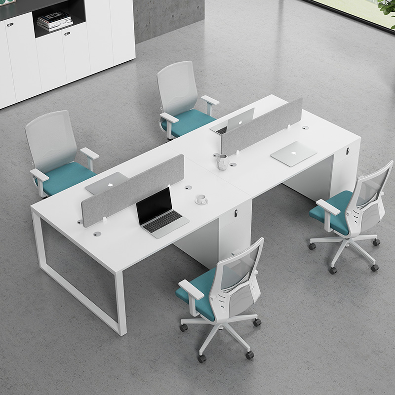 Screen staff desk simple modern office financial staff table 4 people four-person workstation table and chair combination