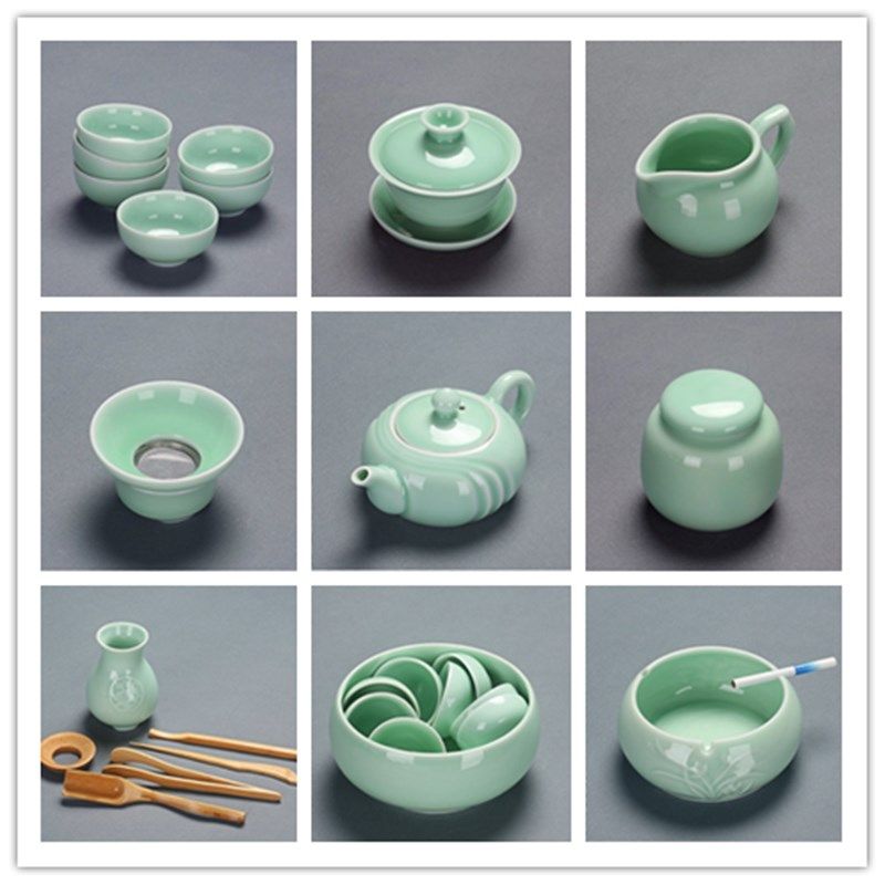 Чайный сервиз Celadon kung Fu, мастер-чашка из одного изделия, чайная чашка, заварочный чайник, чаша с крышкой, мойка для чая, комбинация чайных подносов six gentlemen