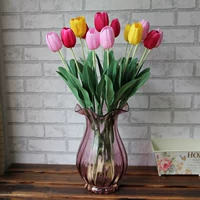 Nhà máy trực tiếp hoa lụa bán buôn mô phỏng hoa tulip để bàn hiển thị trang trí hoa đơn hoa tulip giả - Hoa nhân tạo / Cây / Trái cây bình hoa mộc lan giả